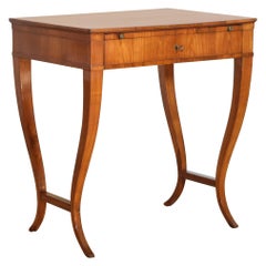Austrian Late Neoclassical Walnut 1-Drawer Lyre Shaped Writing Table, circa 1830
