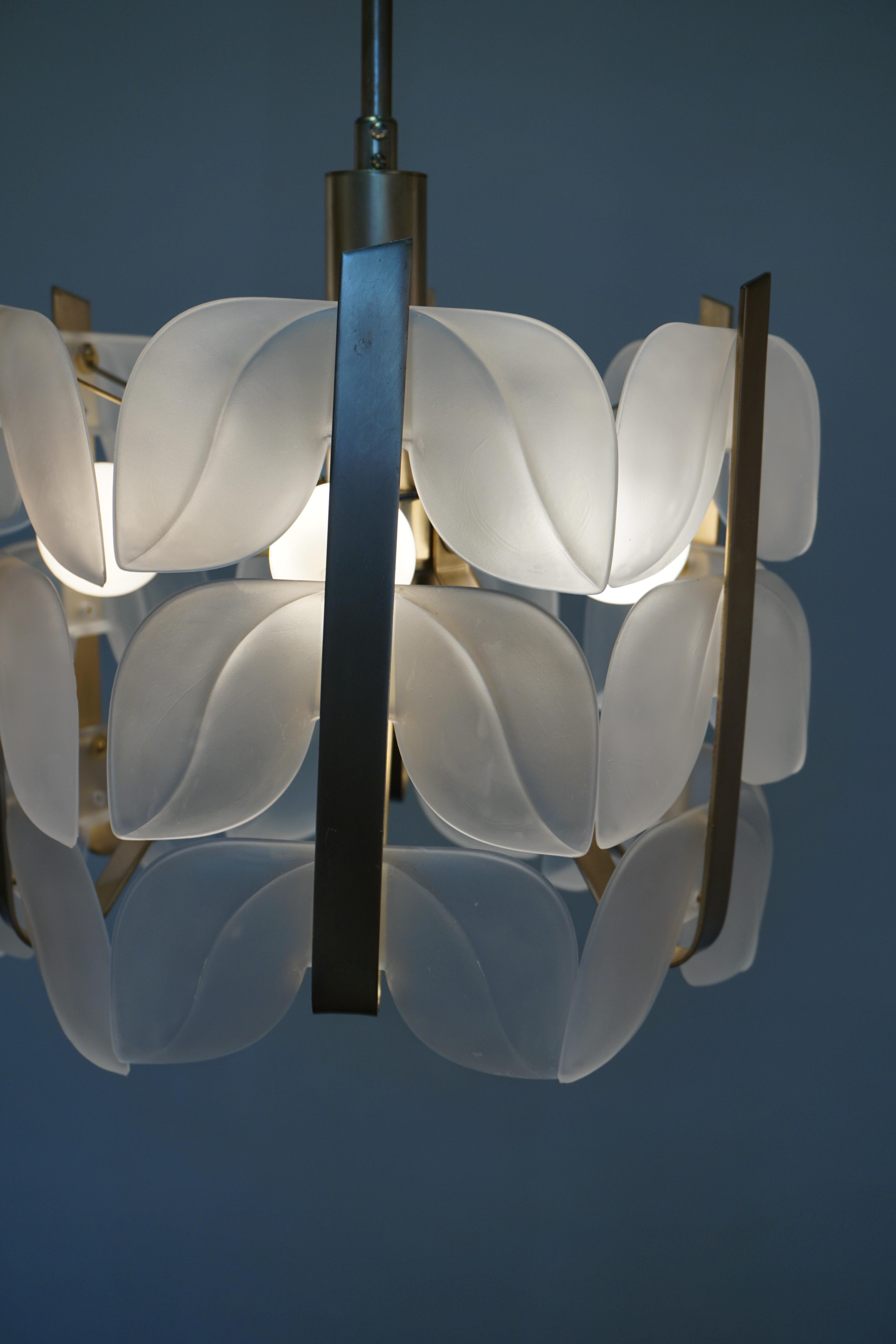 Austrian Leaf Design Glass Chandelier by J.T. Kalmar 2