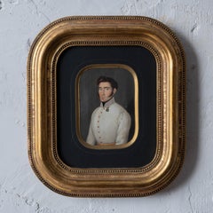 Retrato en miniatura de Leutnant austriaco, c.1840