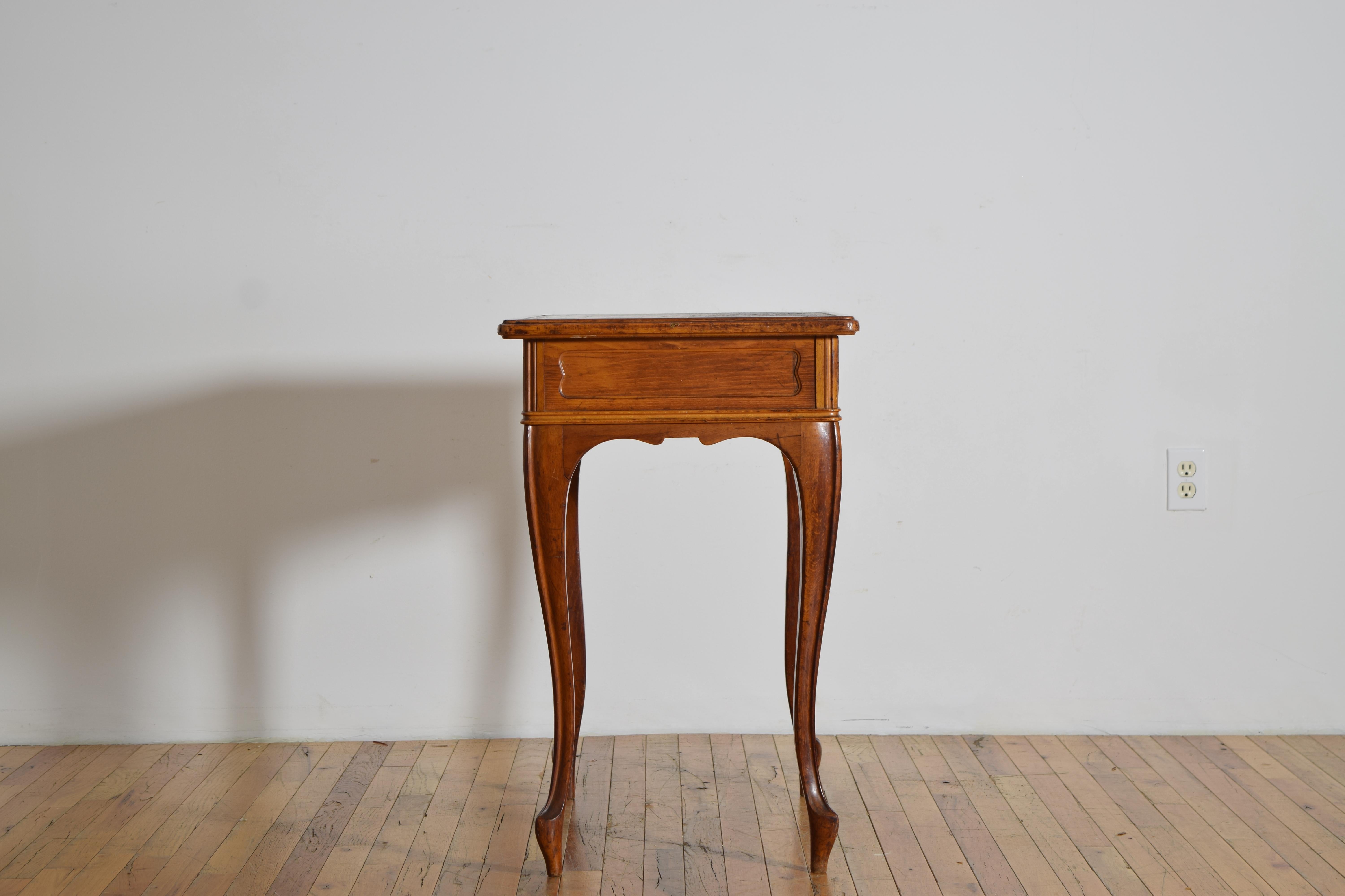 19th Century Austrian LXV Style Light Walnut and Leather-Top Writing/Side Table, 19th-20th C. For Sale