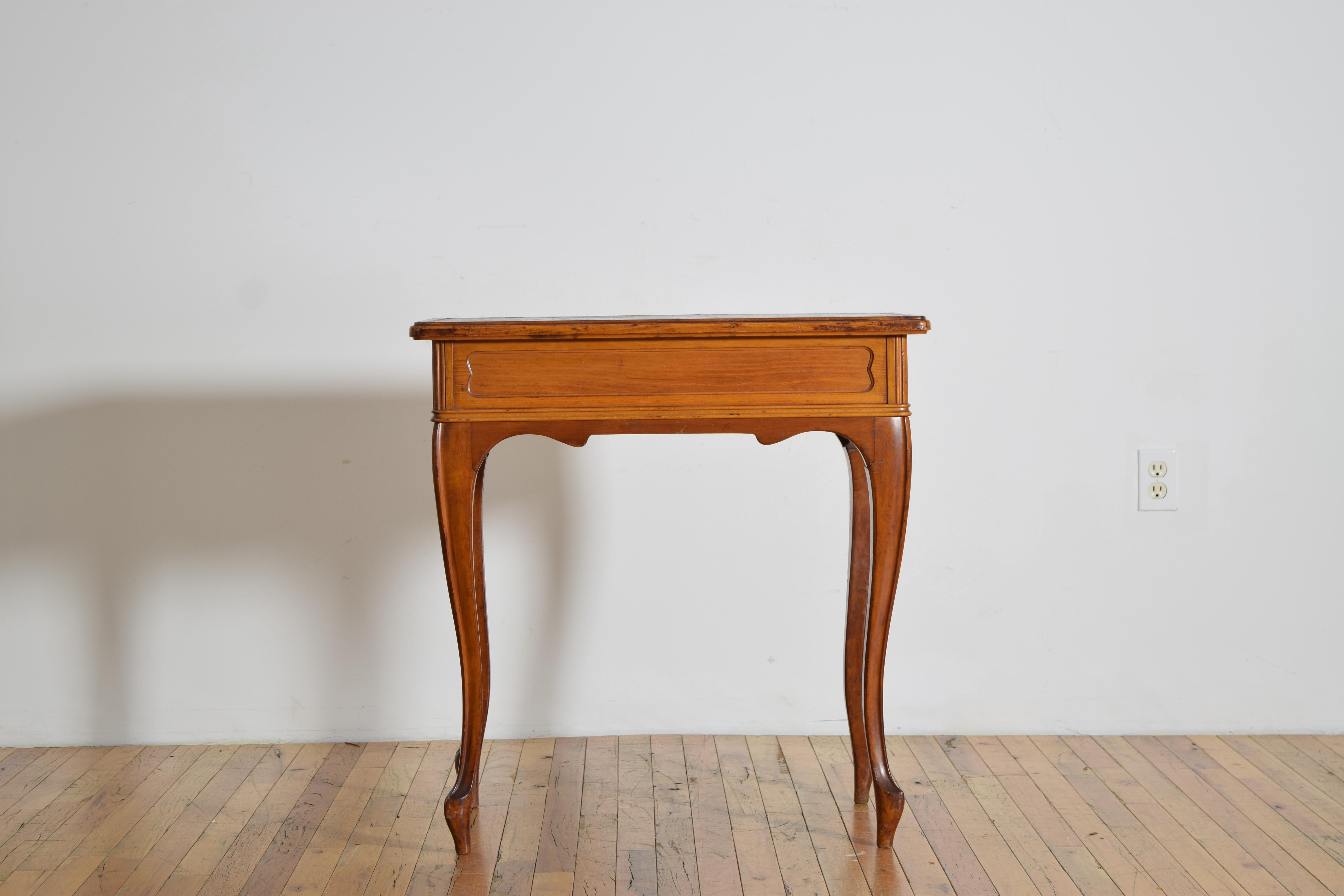 Austrian LXV Style Light Walnut and Leather-Top Writing/Side Table, 19th-20th C. For Sale 1