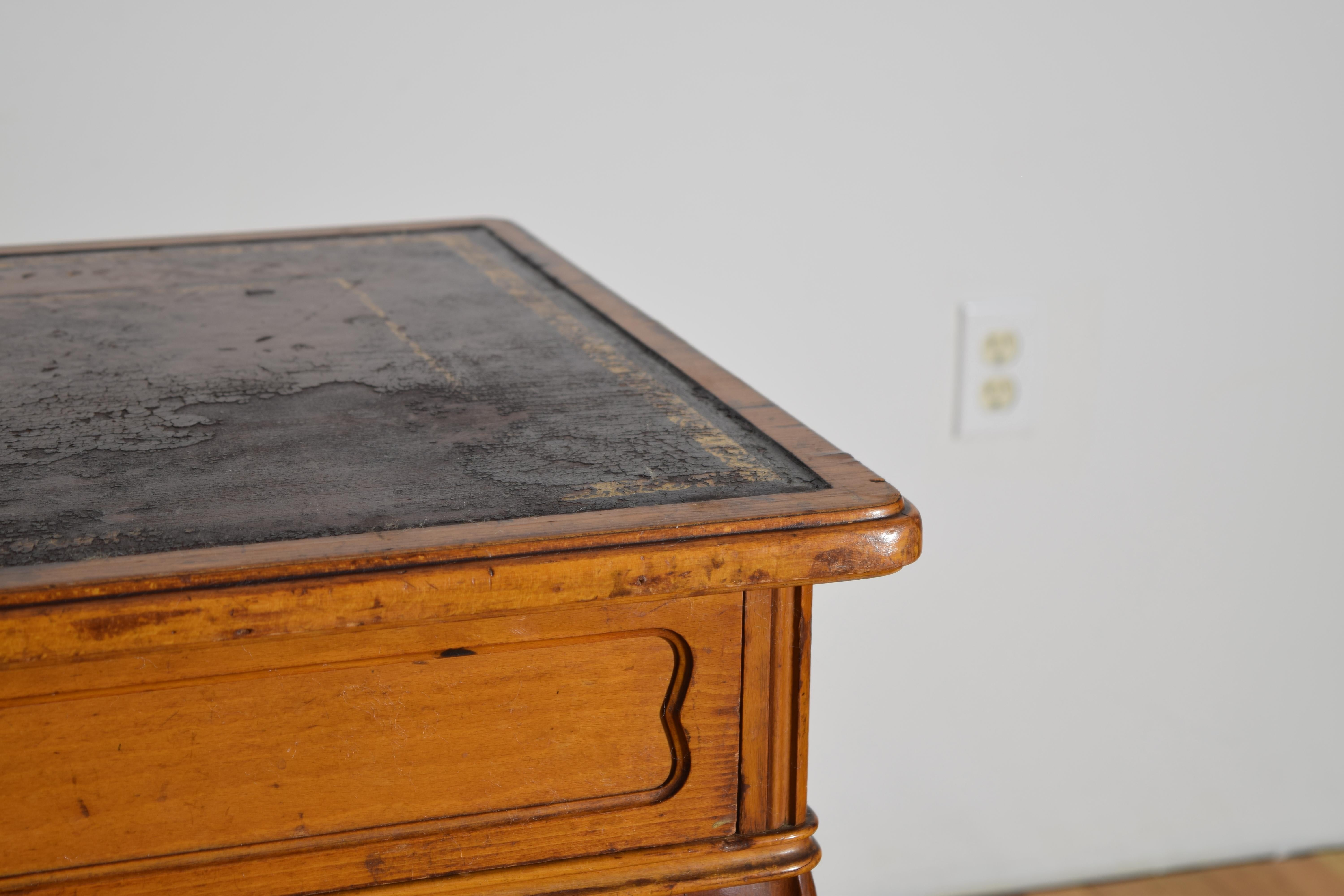 Austrian LXV Style Light Walnut and Leather-Top Writing/Side Table, 19th-20th C. For Sale 3