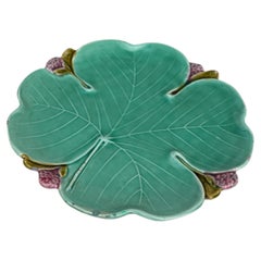 Austrian Majolica Clover Plate Circa 1900