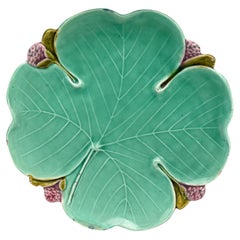 Austrian Majolica Clover Plate Circa 1900