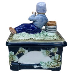 Austrian Majolica Dutch Box Circa 1920