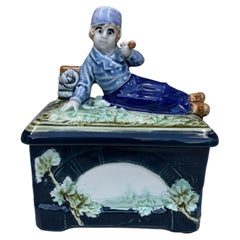 Austrian Majolica Dutch Box Circa 1920