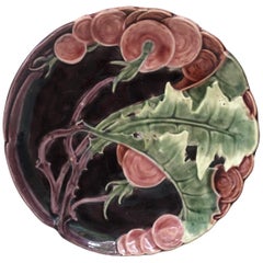 Austrian Majolica Flower Plate, circa 1890