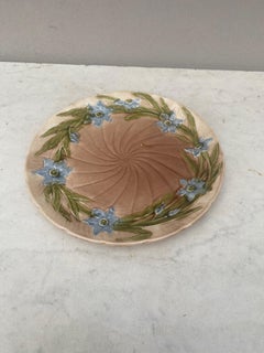 Austrian Majolica Flower Plate, circa 1900