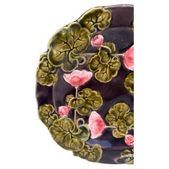 Austrian Majolica Flowers Plate circa 1900