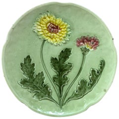 Assiette en majolique autrichienne Dandelion, vers 1890