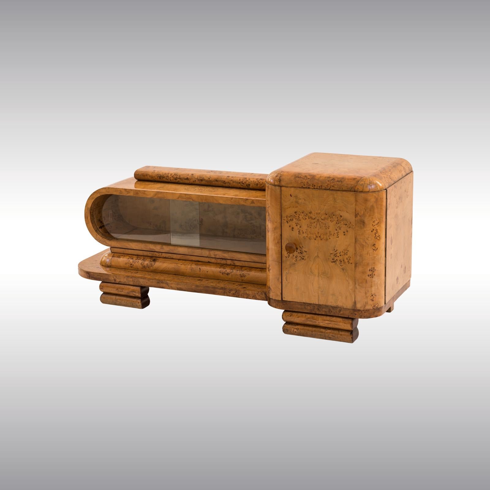 Nutwood Austrian Mastercraft Lowboy Art Deco 1930 / Original, Restored For Sale