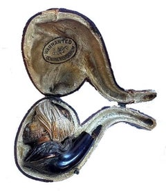 Austrian Meerschaum Pipe Stem with Head of Oriental Man in Turban, Late XIX C.
