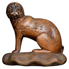 Austrian Mid-19th Century Exceptional Carved Dog Statue
