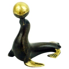 Austrian Mid-Century Brass Ball playing Seal by Richard Rohac