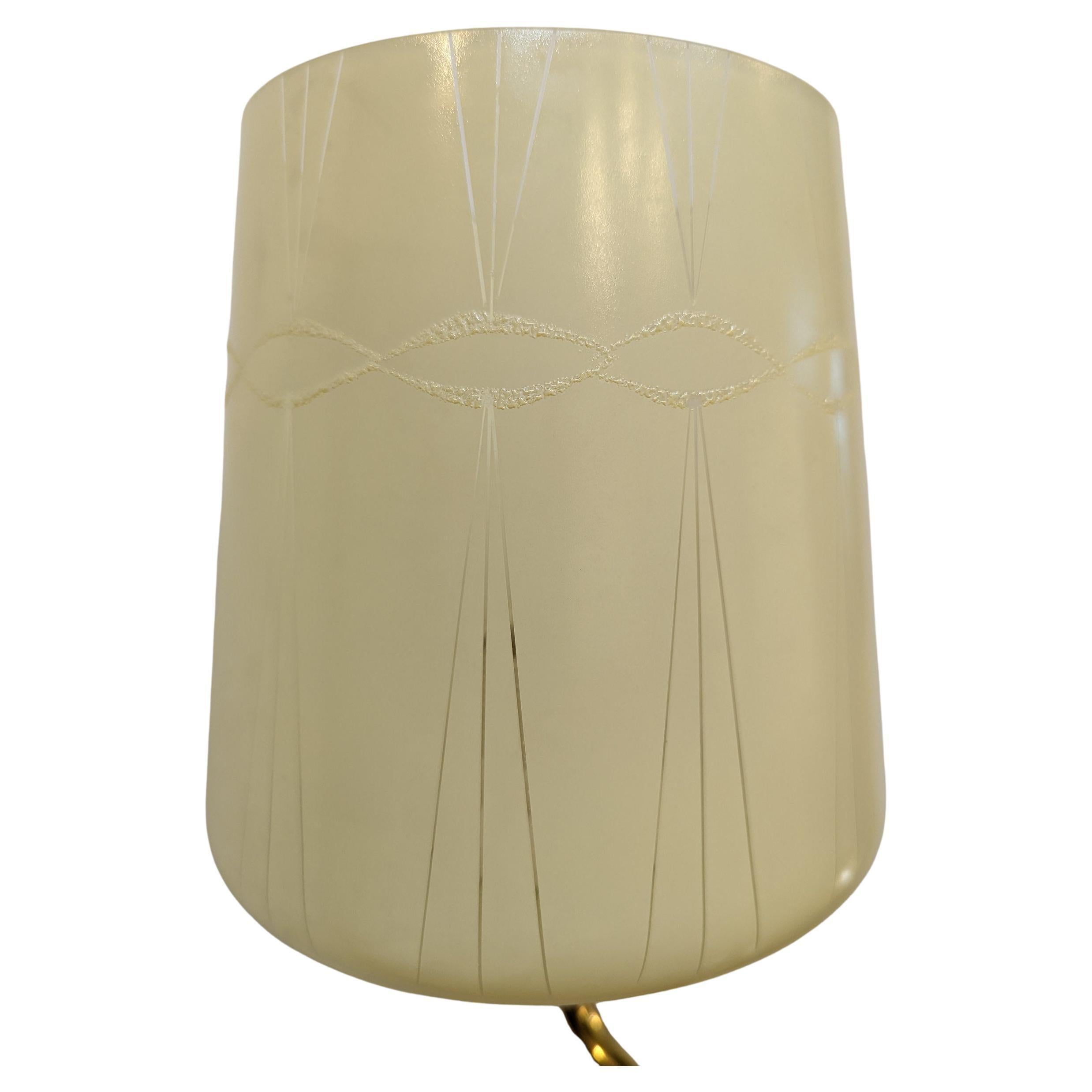 Austrian Mid Century Brass Opaline Glass Chandelier For Sale 2