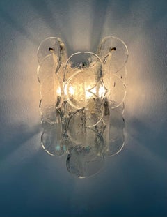 Austrian Mid-Century "Citrus" Clear Murano Large Wall Sconce by Kalmar, 1970s