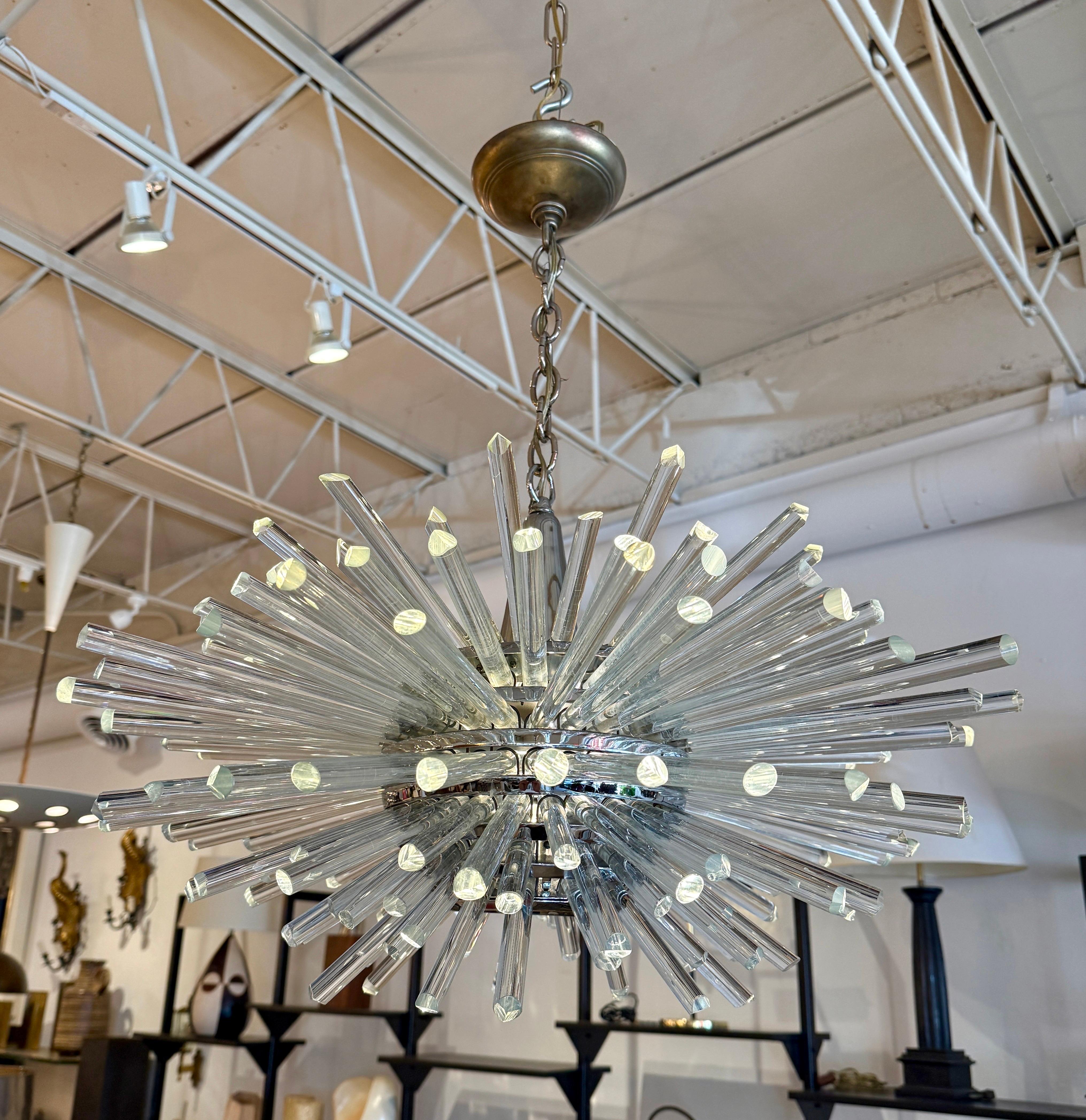 Lustre autrichien du milieu du siècle en cristal Miracle 3317 par Bakalowits en vente 2