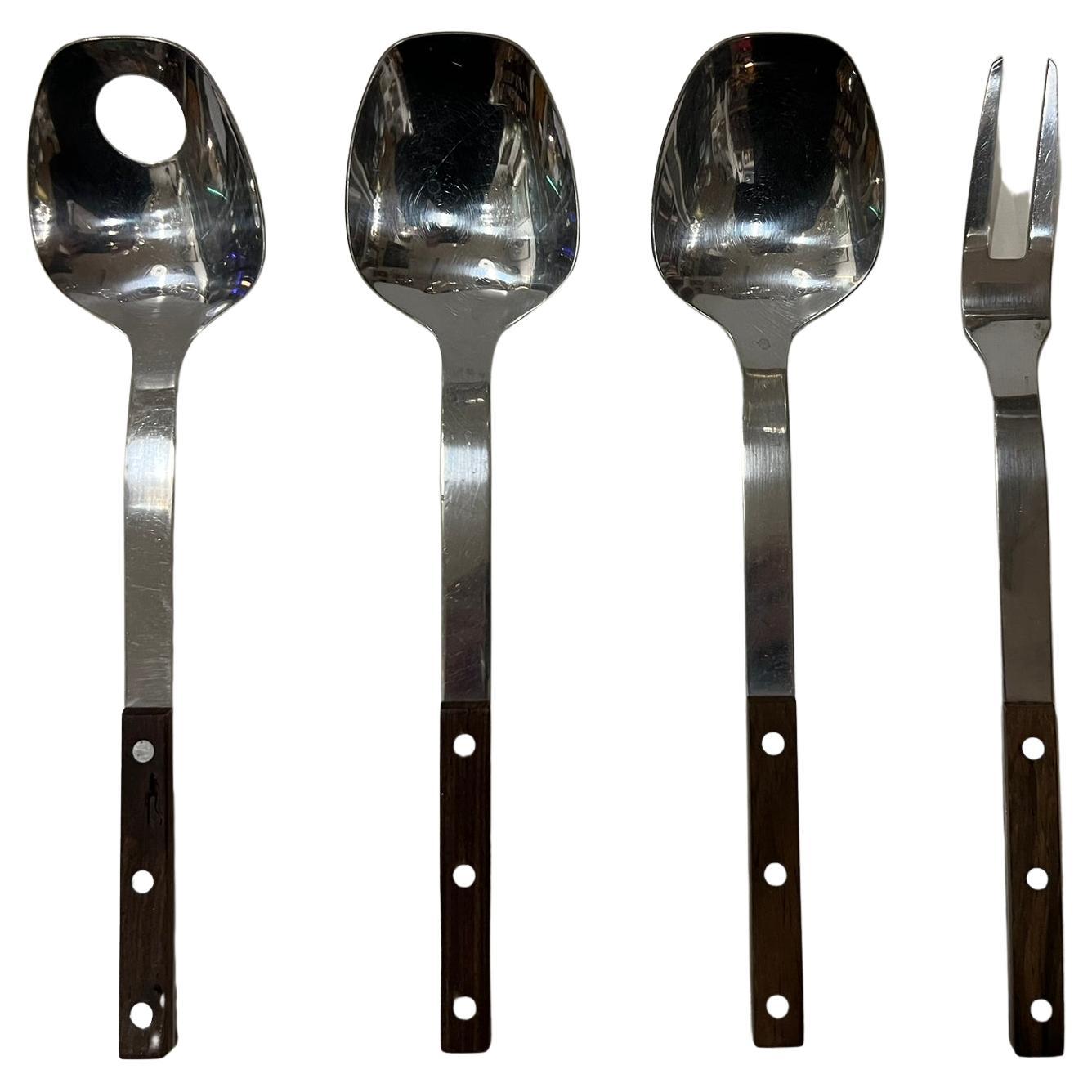 Stainless Steel Austrian mid-century cutlery for six people by Amboss, 1960s 