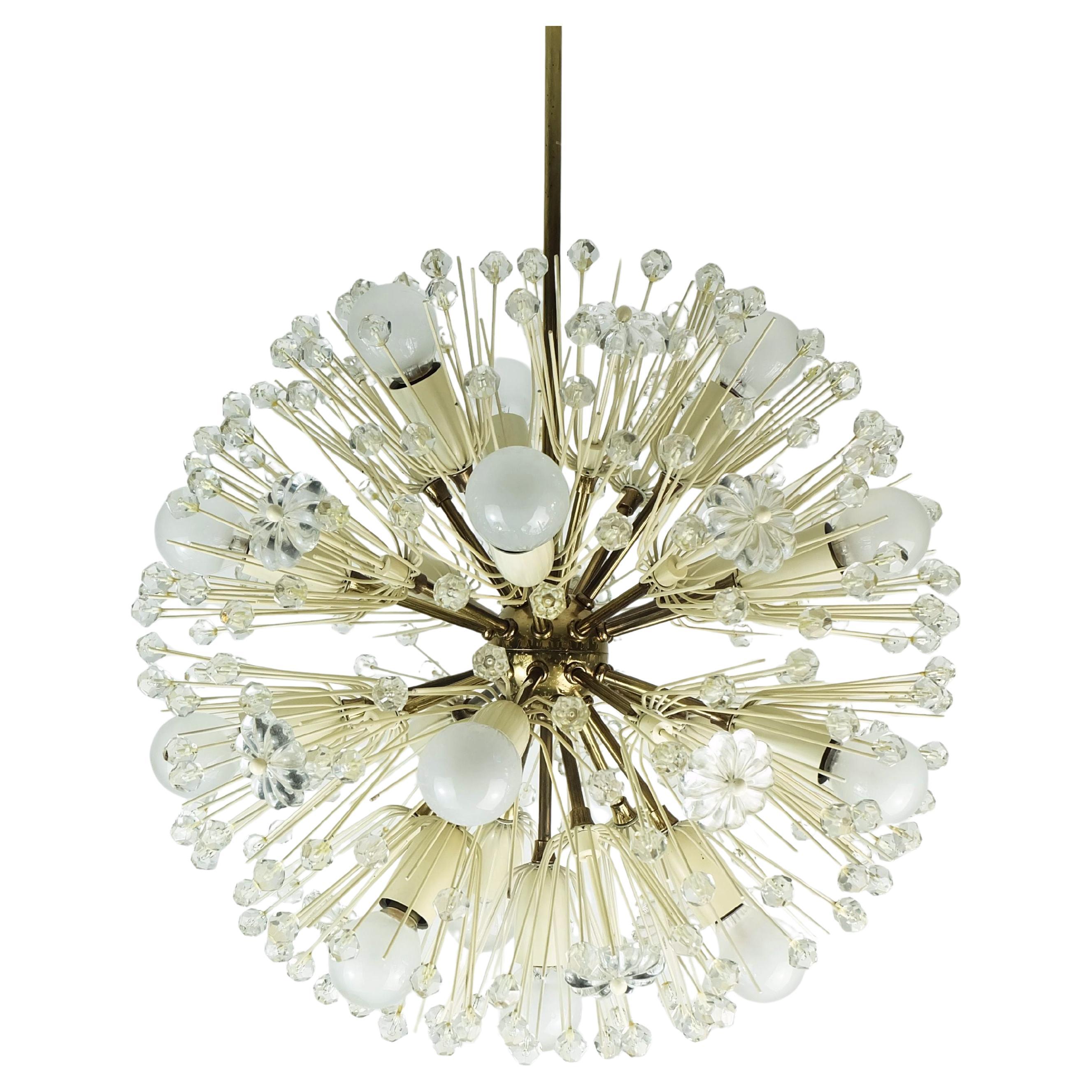 lampada a sospensione austriaca di metà secolo Emil Stejnar CHANDELIER, dandelion sputnik ceil in vendita