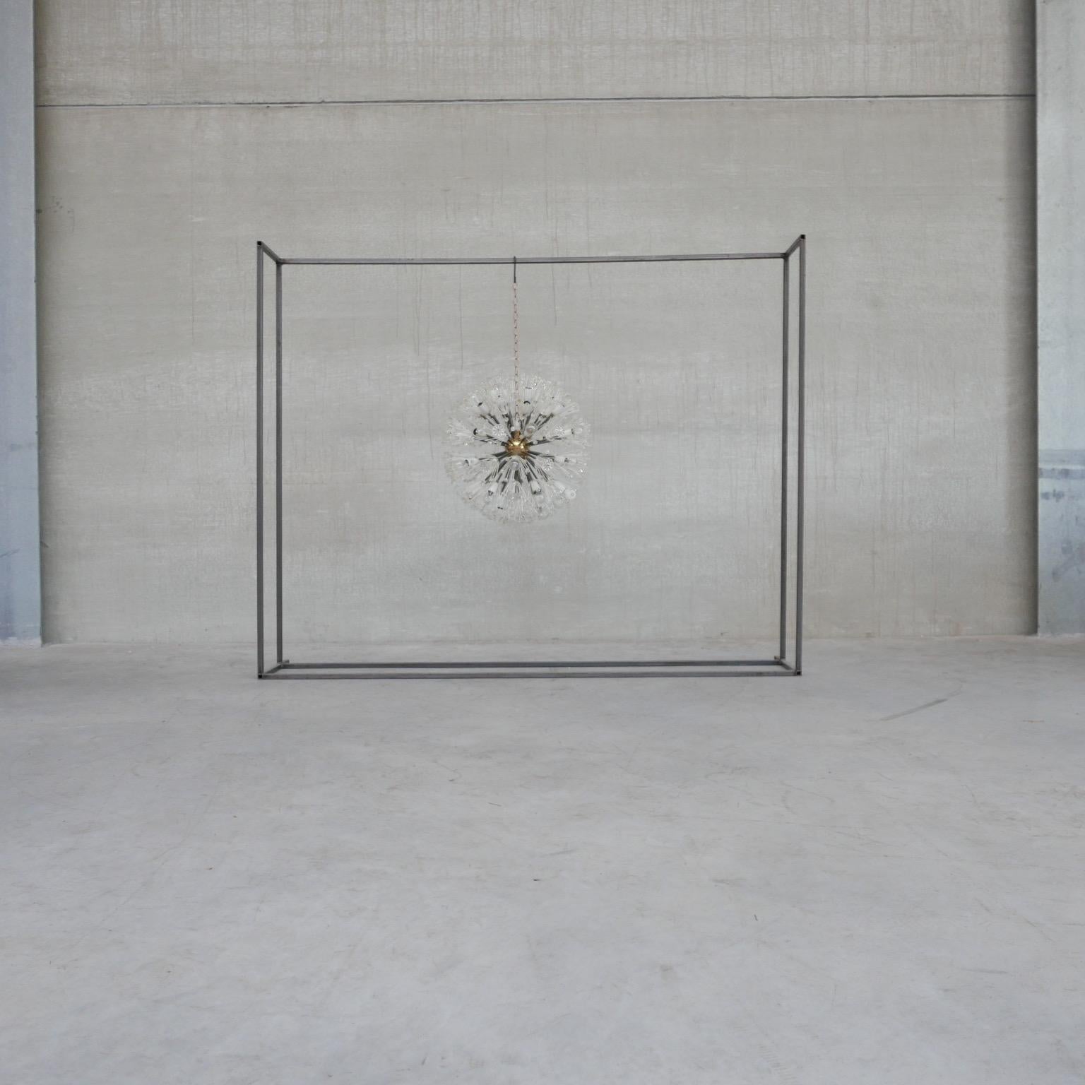 Austrian Mid-Century Glass and Brass Chandelier Pendant by Emil Stejnar XXL 5