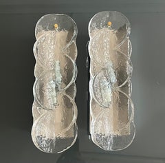 Paire d'appliques murales en Murano transparent "Citrus" de Kalmar, Autriche, milieu du siècle dernier, années 1970