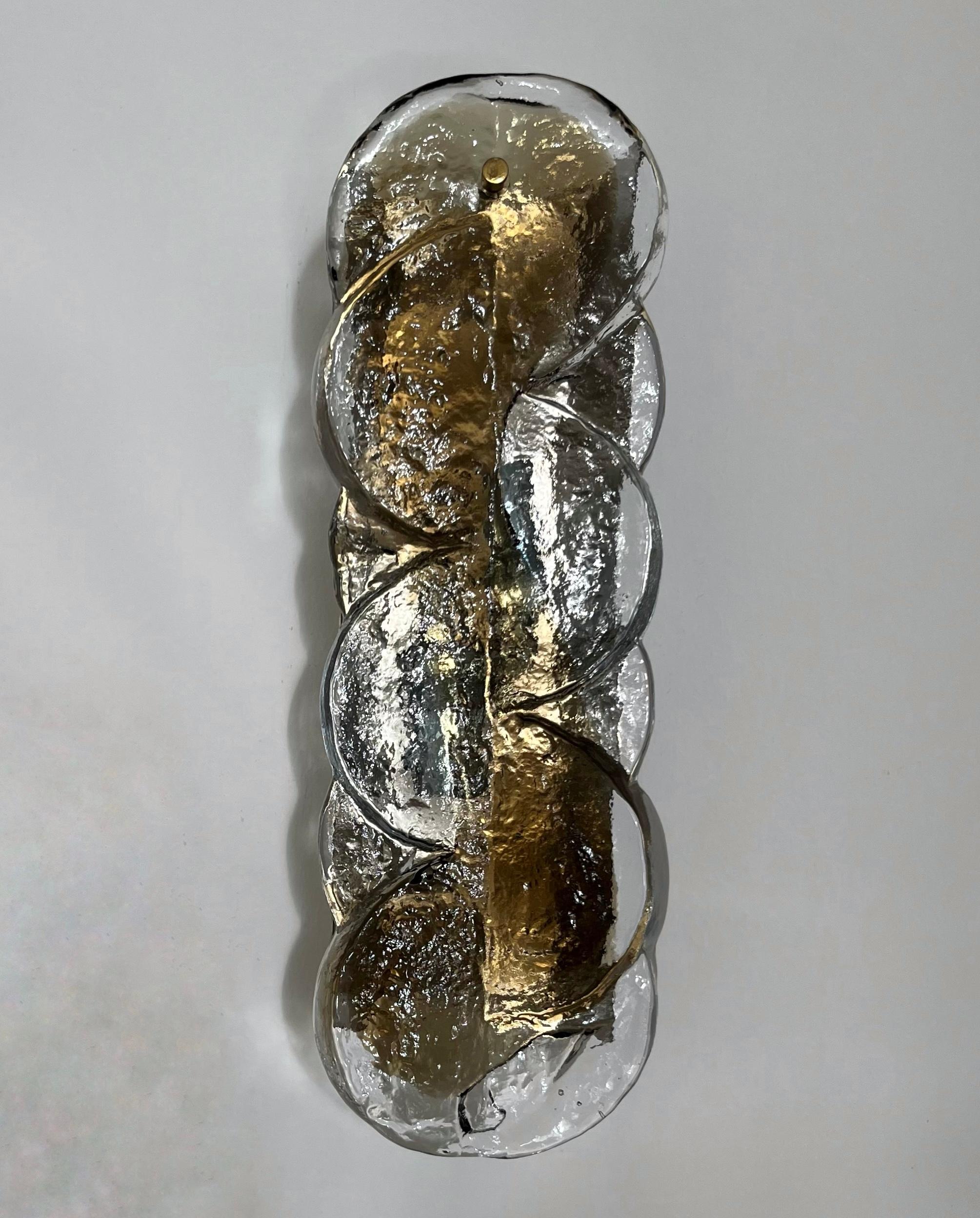 Paire d'appliques murales autrichiennes du milieu du siècle dernier en verre de Murano Citrus par Kalmar, 1970 en vente 5