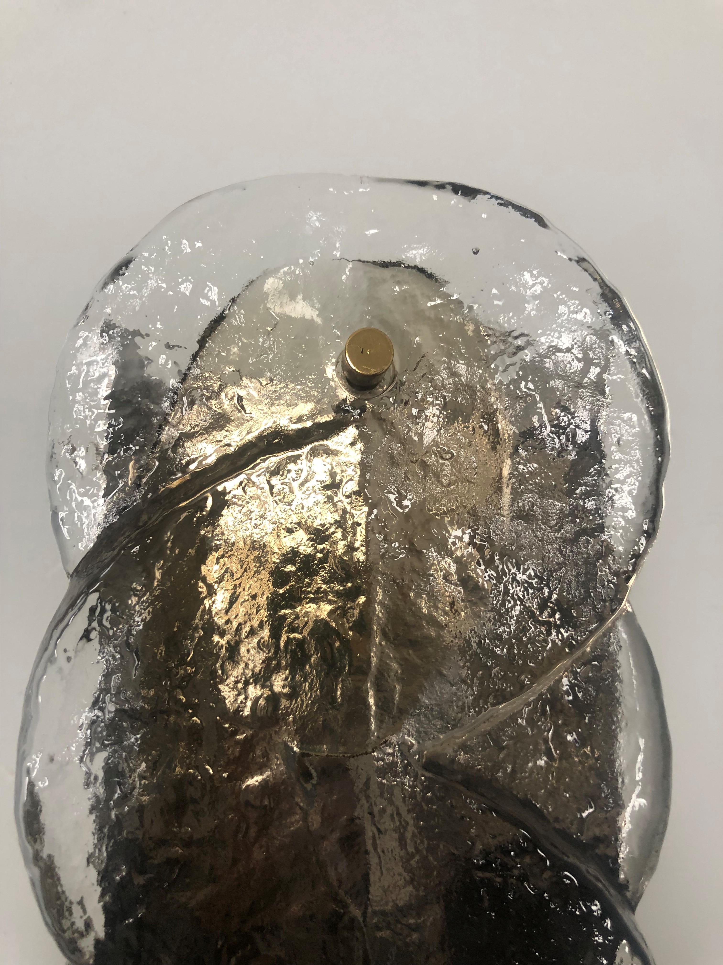 Paire d'appliques murales autrichiennes du milieu du siècle dernier en verre de Murano Citrus par Kalmar, 1970 en vente 7