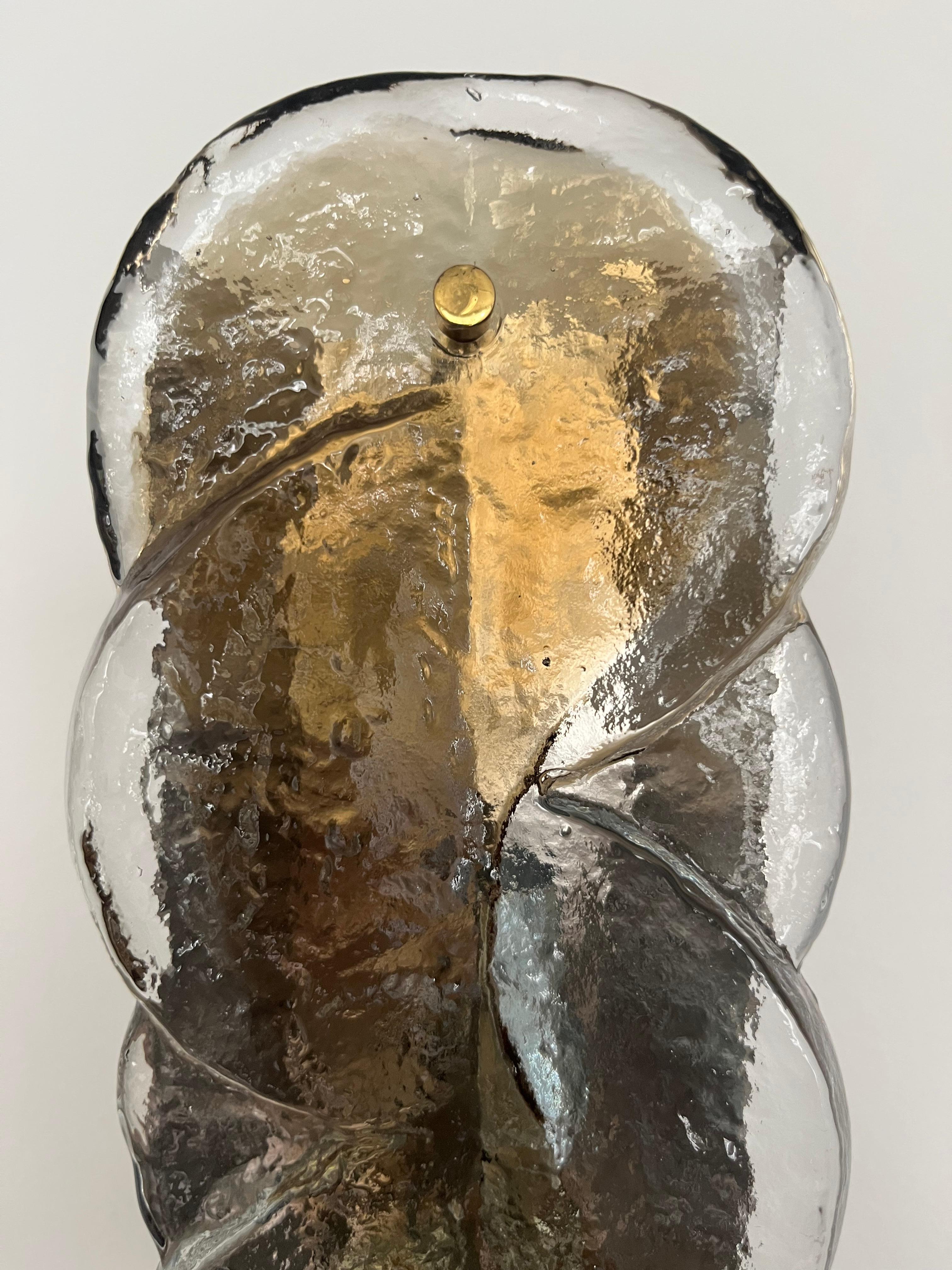 Paire d'appliques murales autrichiennes du milieu du siècle dernier en verre de Murano Citrus par Kalmar, 1970 en vente 9