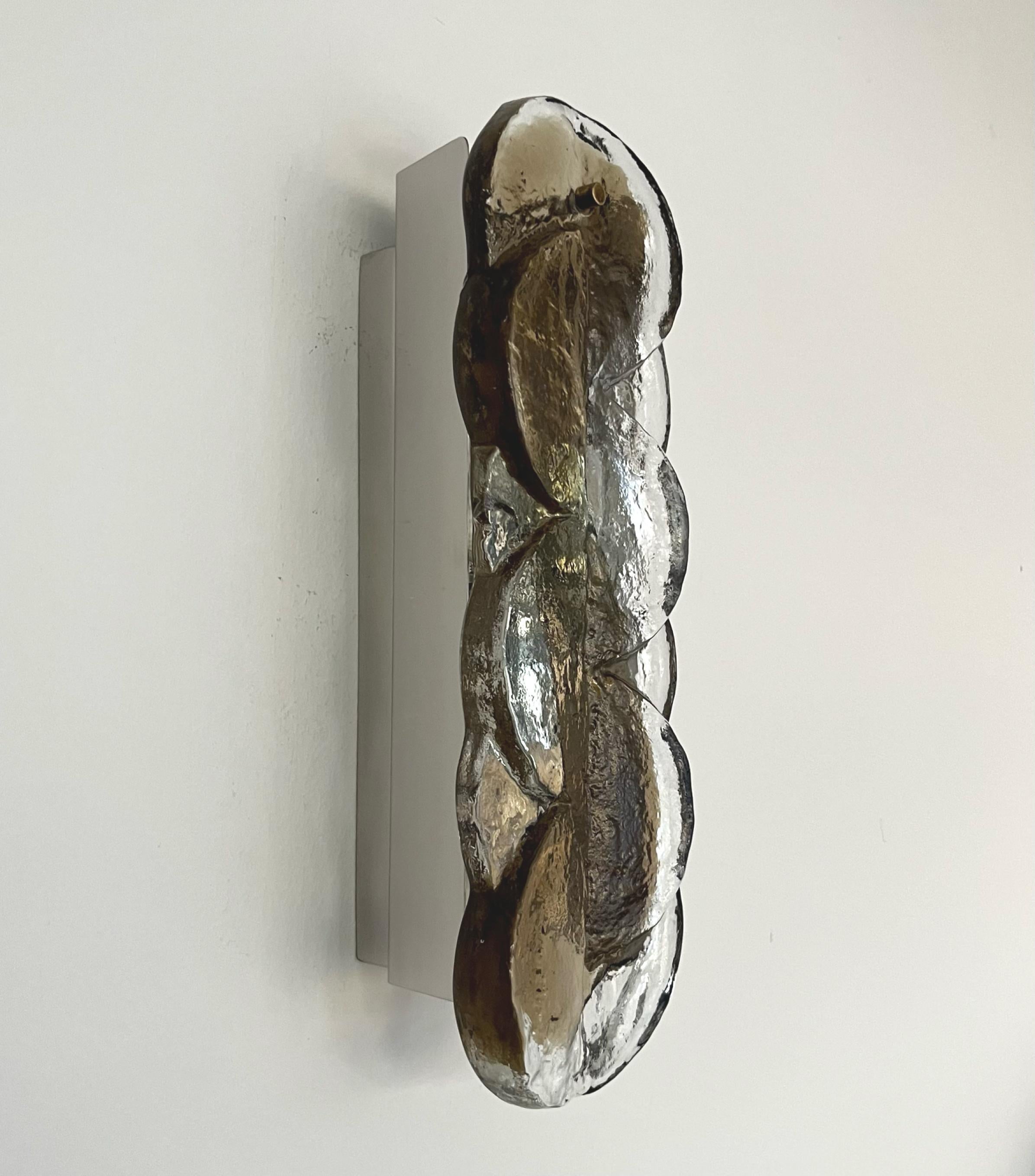Paire d'appliques murales autrichiennes du milieu du siècle dernier en verre de Murano Citrus par Kalmar, 1970 en vente 11