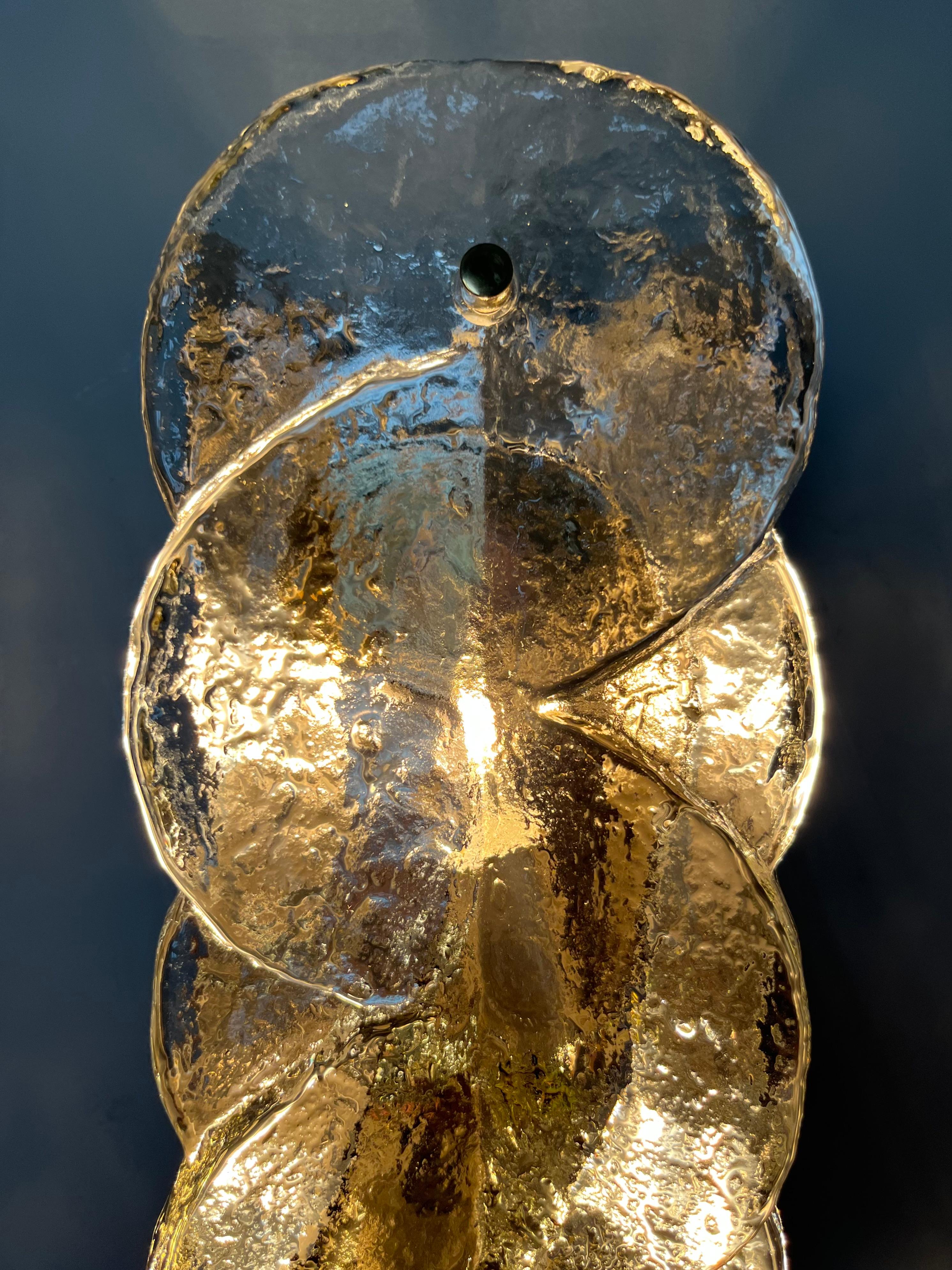 Autrichien Paire d'appliques murales autrichiennes du milieu du siècle dernier en verre de Murano Citrus par Kalmar, 1970 en vente
