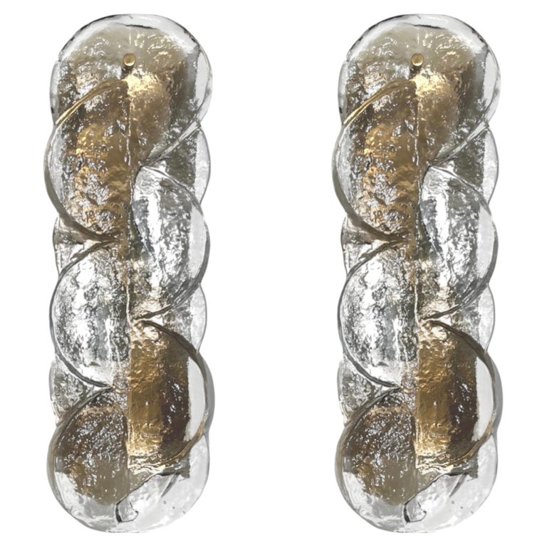 Austrian Mid-Century Pair of "Citrus" Murano Glass Wall Sconces by Kalmar, 1970s