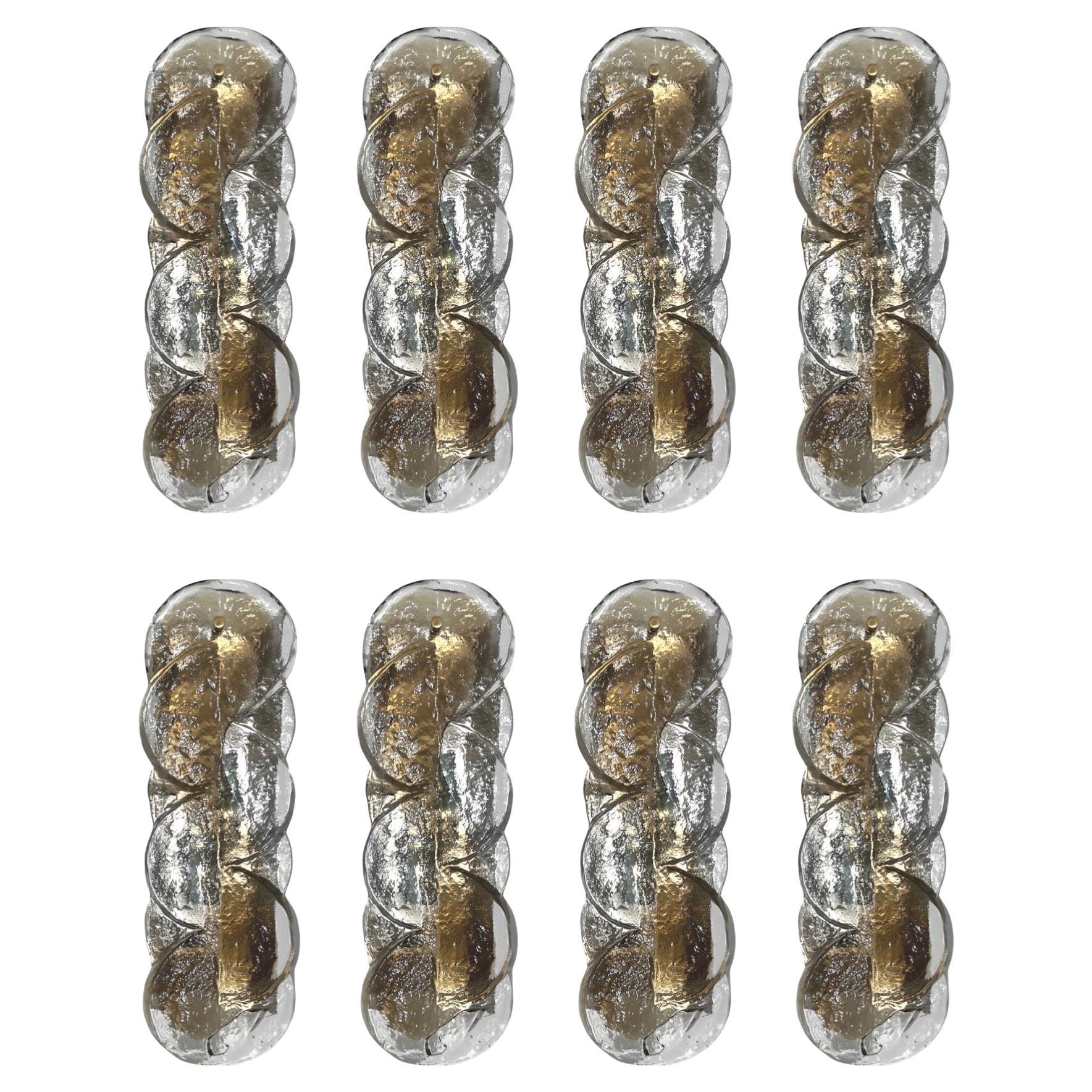 Austrian Mid-Century Set of Eight Murano "Citrus" Wall Sconces by Kalmar, 1970s
