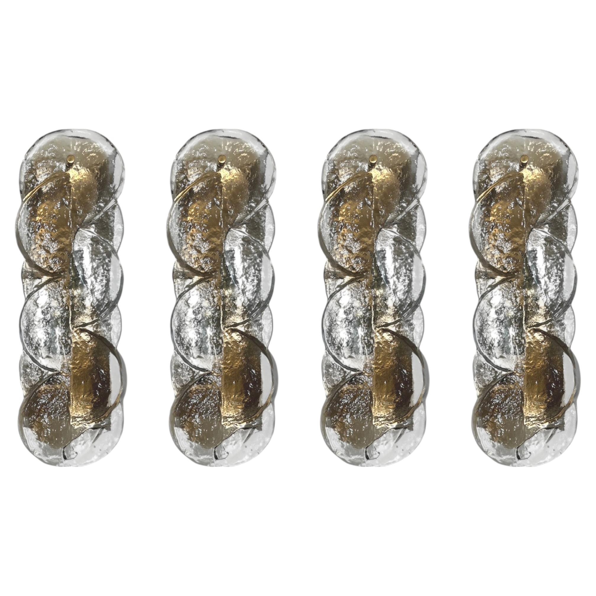 Austrian Mid-Century Set of Four Murano "Citrus" Wall Sconces by Kalmar, 1970s