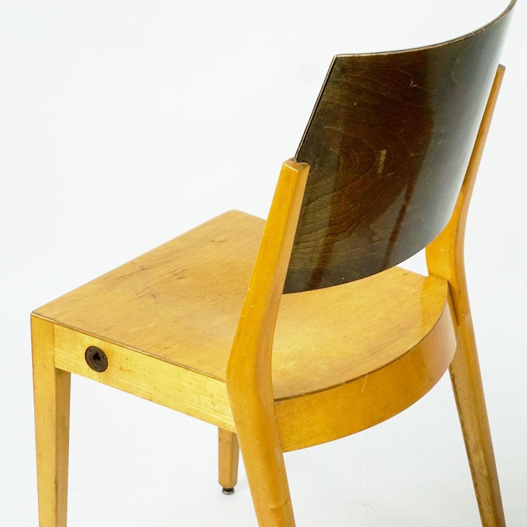 Austrian Midcentury Beech Stacking Chairs by Karl Schwanzer for Thonet For Sale 2