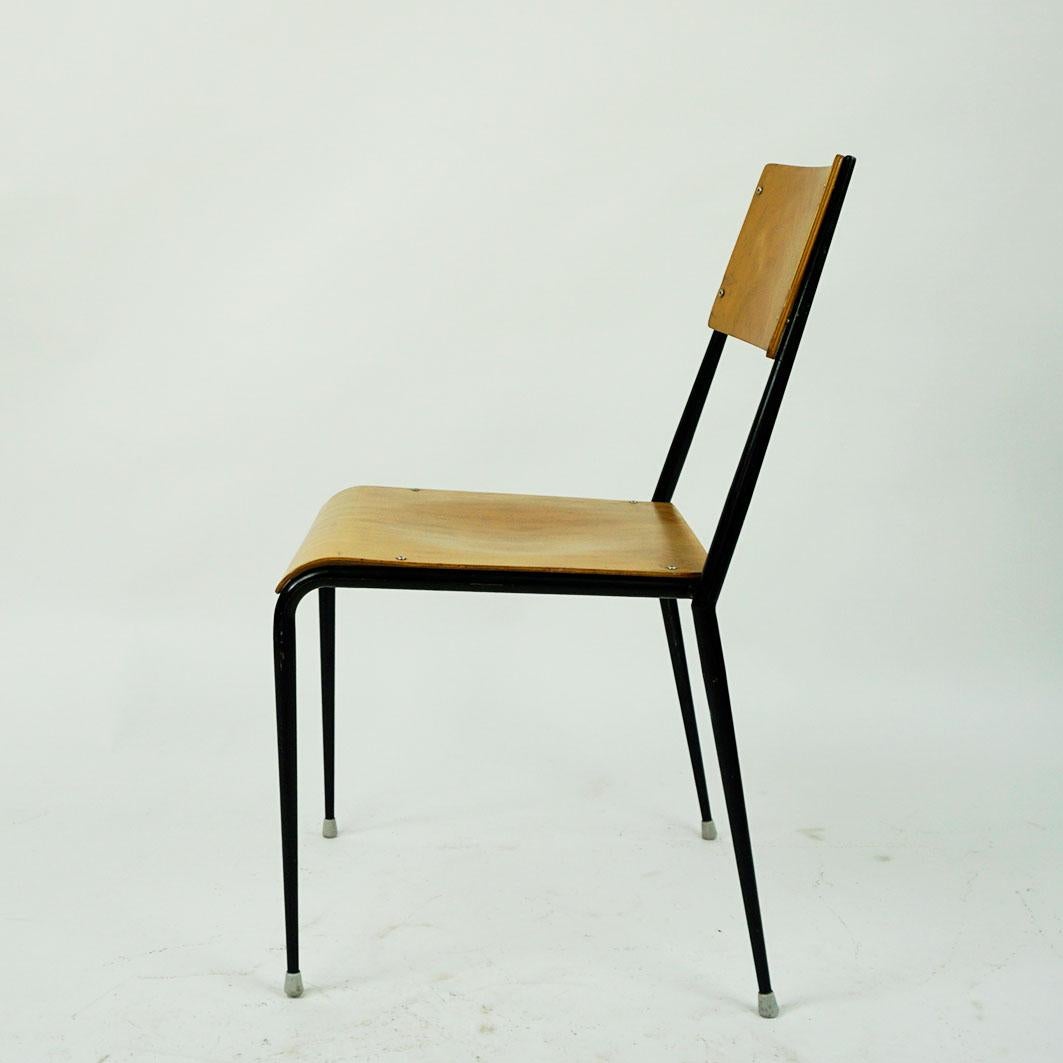 Austrian Midcentury Beechwood Stacking Chairs by Sonett For Sale 5