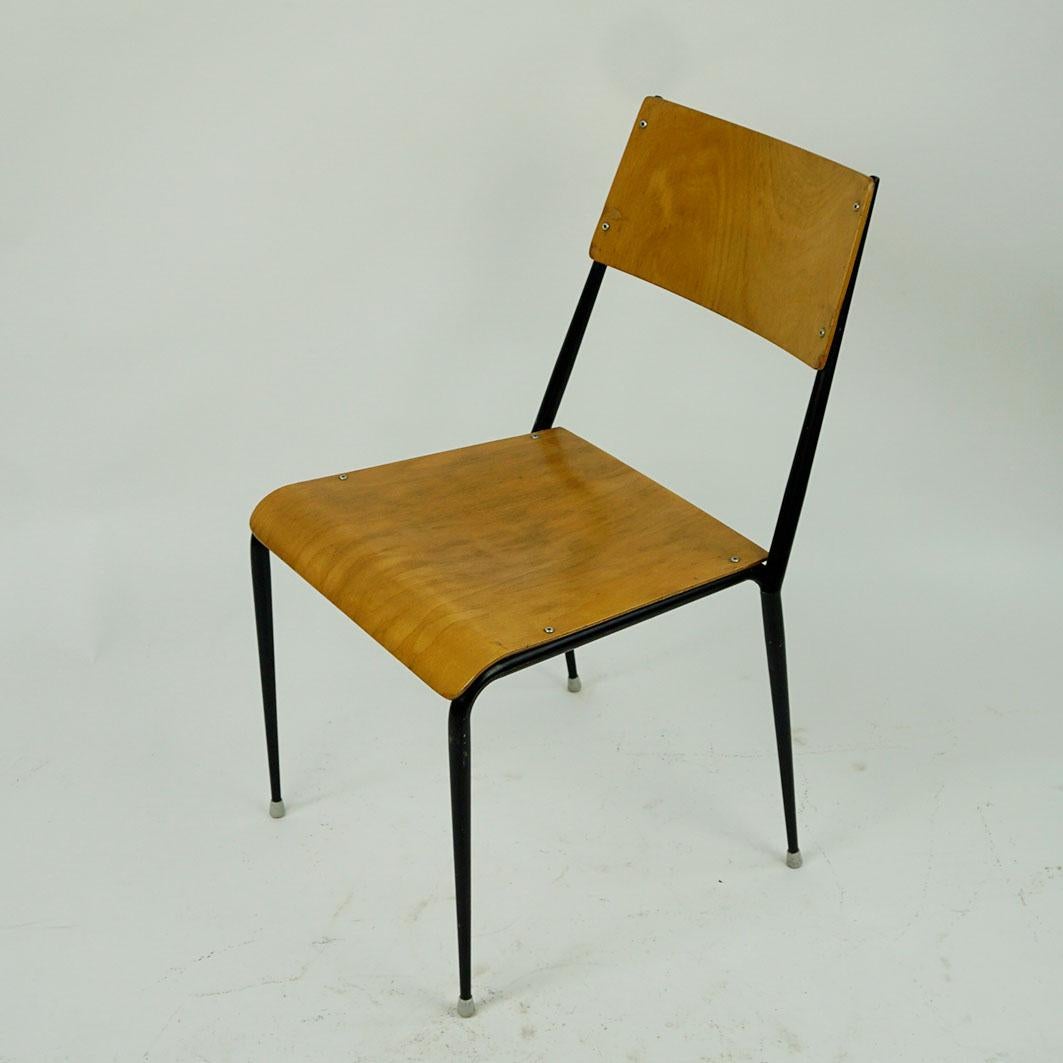 Austrian Midcentury Beechwood Stacking Chairs by Sonett For Sale 6