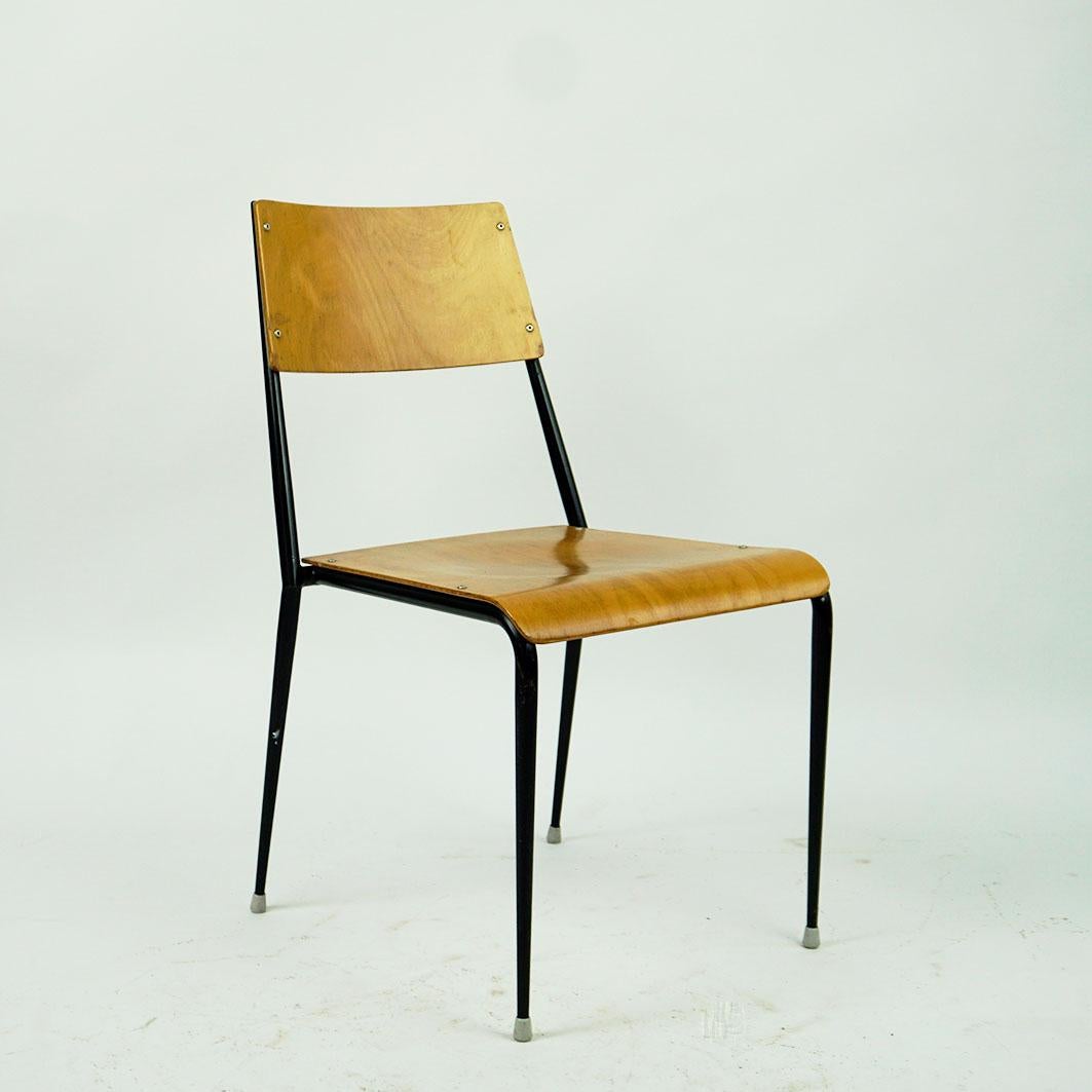 Austrian Midcentury Beechwood Stacking Chairs by Sonett For Sale 1