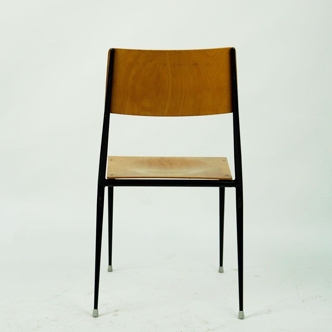 Austrian Midcentury Beechwood Stacking Chairs by Sonett For Sale 3