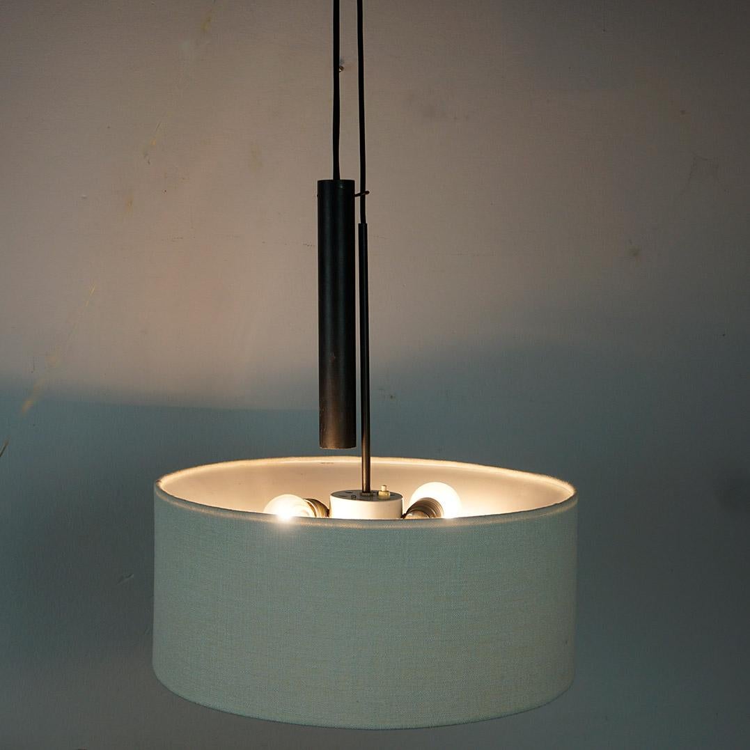 Autrichien Midcentury  Contrepoids en métal noir  Lampe suspendue par J.T. Kalmar en vente 8