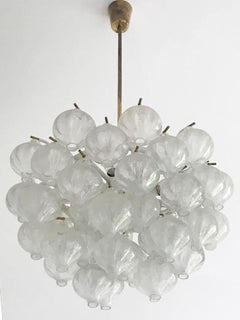 Austrian Midcentury Blown Glass Tulipan Chandelier by J.T. Kalmar