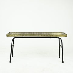 Austrian Midcentury Brass and Black Metal Flower Étagère