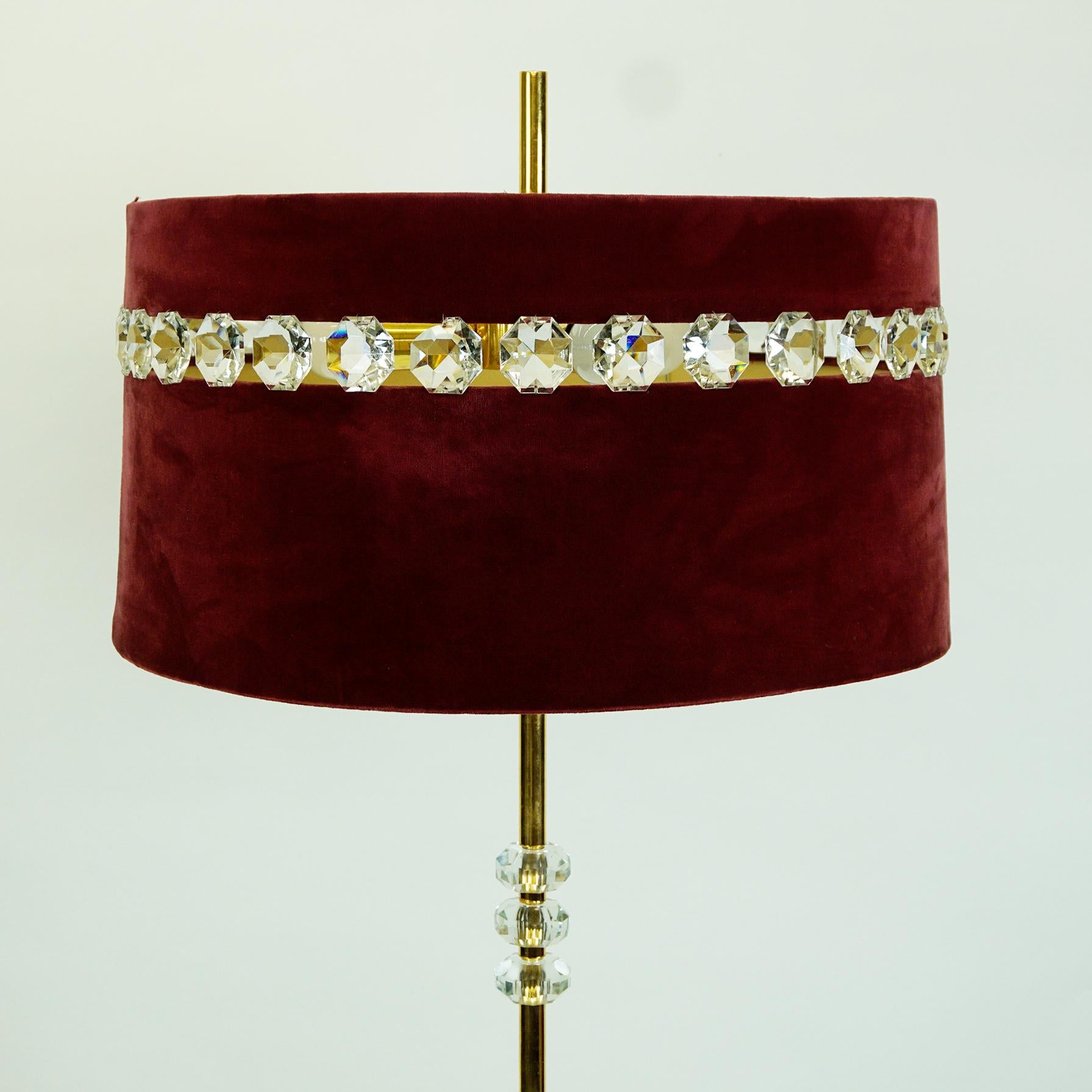 floor lamp with red shade