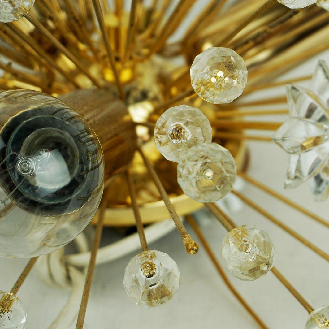 Austrian Midcentury Brass and Crystal Wall Lamp by E. Stejnar for Rupert Nikoll 5
