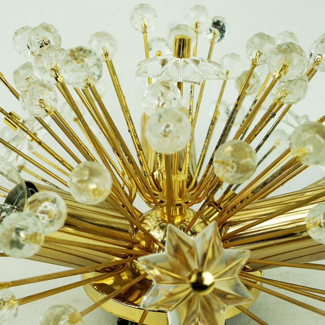 Mid-20th Century Austrian Midcentury Brass and Crystal Wall Lamp by E. Stejnar for Rupert Nikoll