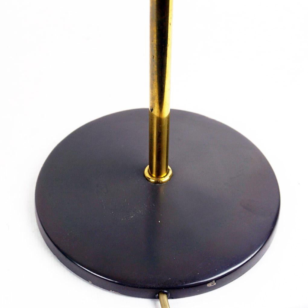 Mid-20th Century Austrian Midcentury Brass and Grey Metal Table Lamp by Hagenauer Vienna For Sale