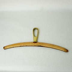 Austrian Midcentury Brass and Leather Cloth Hangers by Carl Auböck