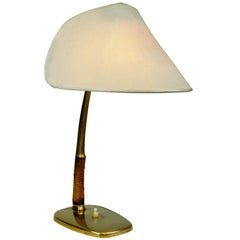 Austrian Midcentury Brass and Leather Table Lamp Arnold by J. T. Kalmar