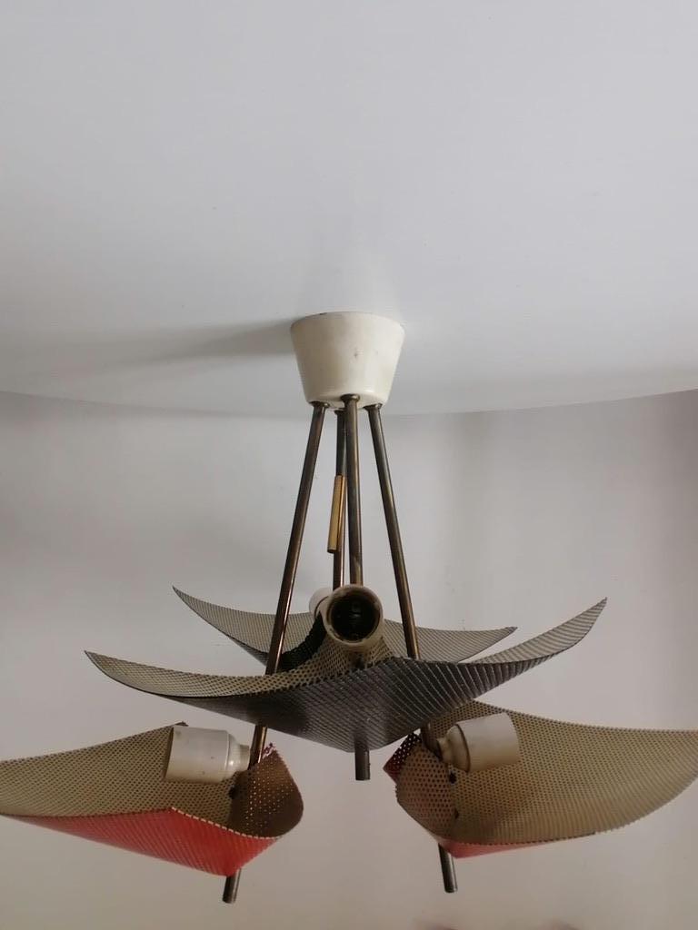 Mid-Century Modern Austrian Midcentury Brass Chandelier SWING by Kalmar