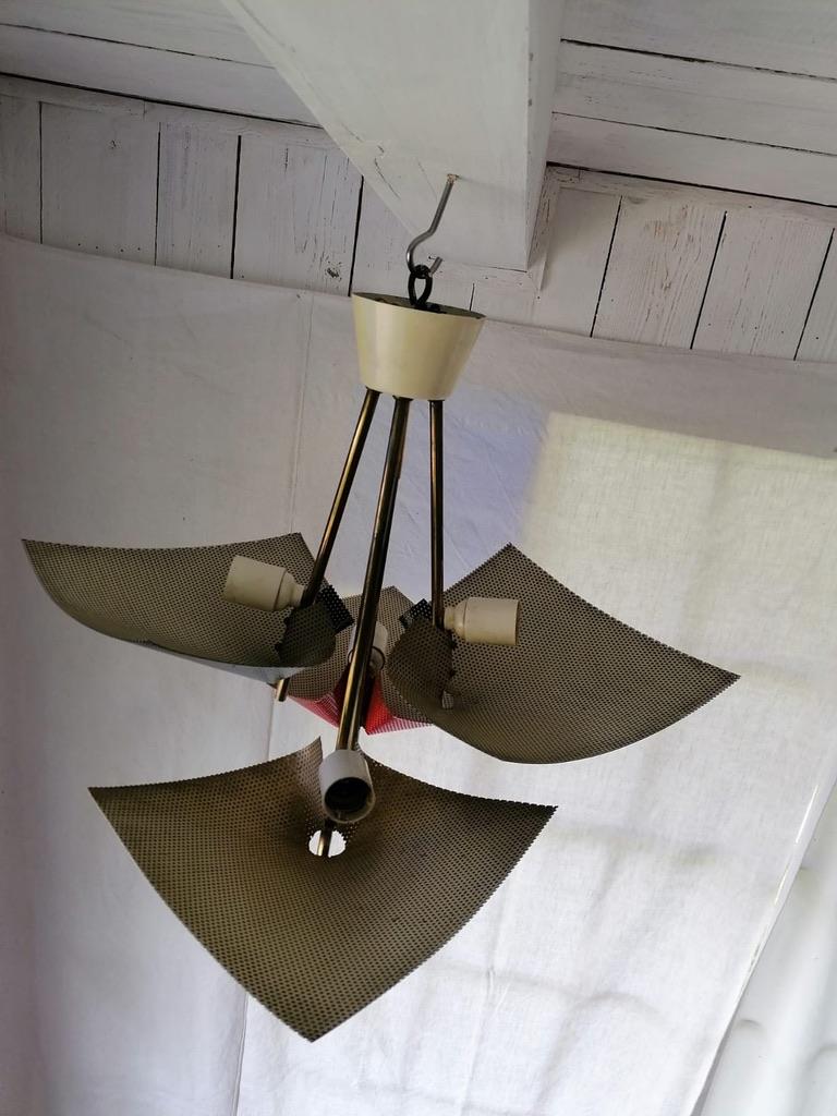 Austrian Midcentury Brass Chandelier SWING by Kalmar 1