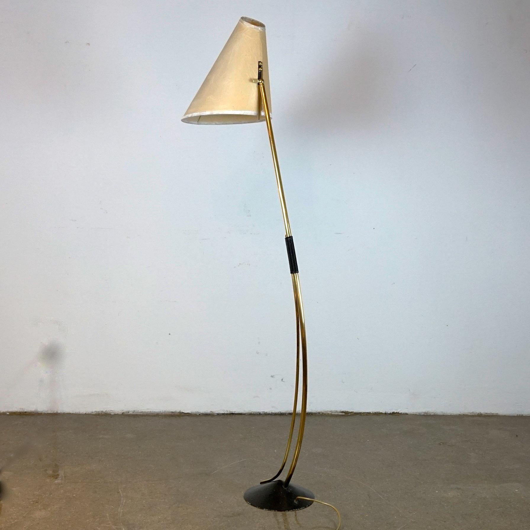Austrian Midcentury Brass Floor Lamp in the Style of Rupert Nikoll 2